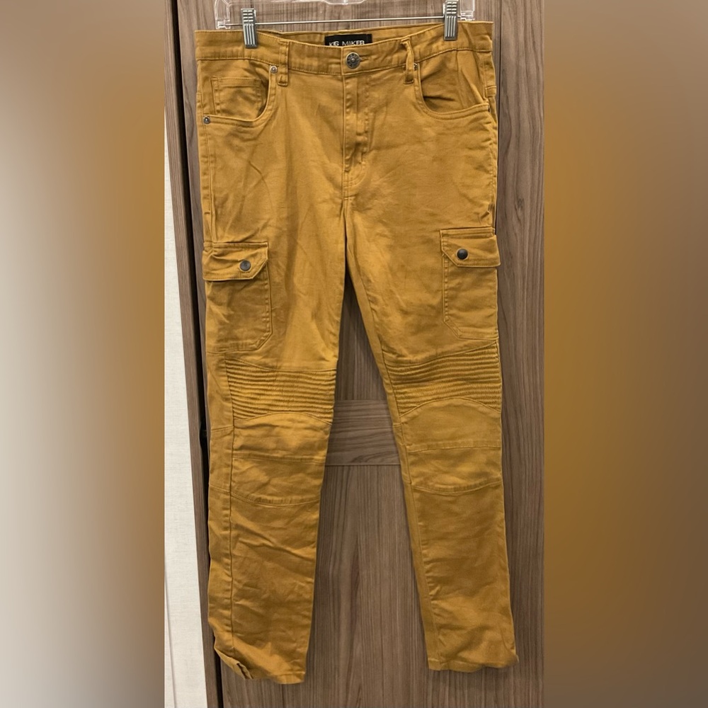 King Maker Mens Goldish Cargo Jeans Size 36 See Measurements In Photos